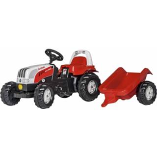 👉 Traptractor rood wit kunststof Rolly Toys Rollykid Steyr 6165 Cvt Junior Rood/wit 4006485012510