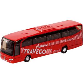 👉 Rood metalen staal Welly Bus Travego: 18 Cm 8718807411593
