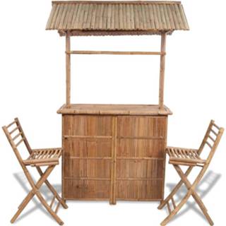 👉 Tuinbar bamboe hout bruin Vidaxl Set 3-delig 8718475909170