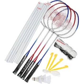 👉 Kunststof blauw Donnay Badminton Set 9-delig 8711252414003