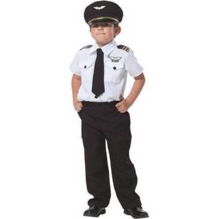 👉 Verkleedkostuum polyester zwart jongens Piloot Verkleed Kostuum Voor - Verkleedkleding 152 (12 Jaar) 8719538813649