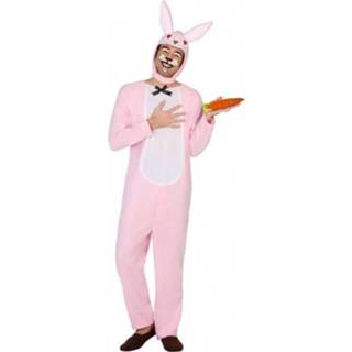 👉 Dierenpak polyester roze Verkleed Kostuum Paashaas/konijn Voor Volwassenen M/l 8719538827196