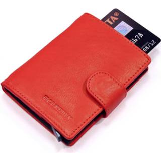 👉 Cardprotector rood leer leder Figuretta Leren Card Protector Met Rfid Bescherming 8718144651768