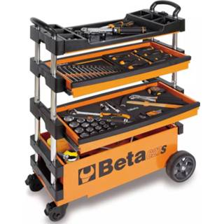👉 Gereedschapswagen oranje staal Beta Tools Inklapbare C27s-o 8014230759067