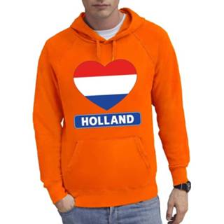 👉 Vlag oranje synthetisch XL mannen Holland Hart Hoodie / Hooded Sweater Heren 8719538894228