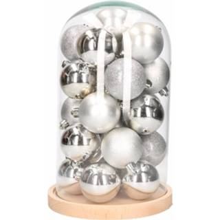 👉 Stolp Kerst Woondecoratie Met Zilveren Kerstballen 8719538328662