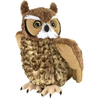 👉 Knuffel pluche bruin Oehoe Uil 30 Cm 8719538732179