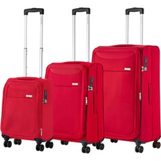 👉 Kofferset rood nylon Carryon Air Tsa Okoban Registratie En Dubbele Wielen Anti-diefstal Rits 8717253521696