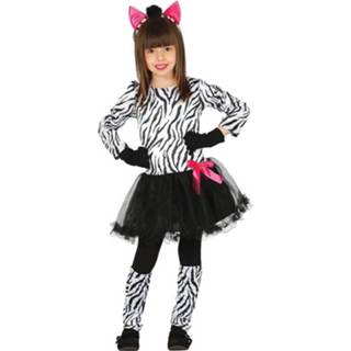 👉 Dierenpak synthetisch multikleur meisjes Zebra Verkleedjurkje Voor - Carnavalskleding/outfit 5-6 Jaar (110-116) 8719538851733