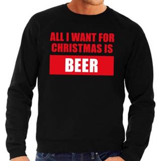 👉 Sweater zwart katoen XL mannen Foute Kersttrui / All I Want For Christmas Is Beer Voor Heren - Kersttruien (54) 8719538796492