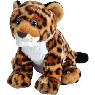 👉 Knuffel pluche polyester bruin kinderen Gevlekte Jaguar/luipaard Welp 30 Cm - Jaguars Wilde Dieren Knuffels Speelgoed Voor 8719538969032