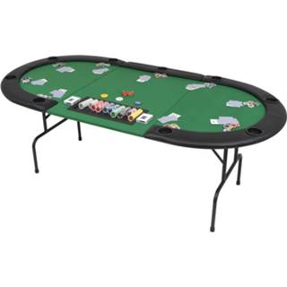 👉 Pokertafel groen MDF Vidaxl Voor 9 Spelers Ovaal 3-voudig Inklapbaar 8718475589655