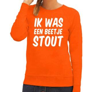 👉 Oranje Ik Was Een Beetje Stout Trui - Sweater Voor Dames - Koningsdag Kleding Xs