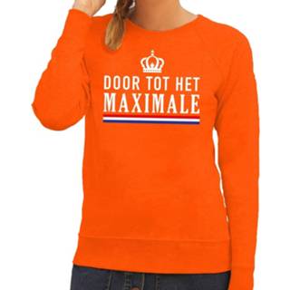👉 Oranje Door Tot Het Maximale Trui - Sweater Voor Dames - Koningsdag Kleding Xs