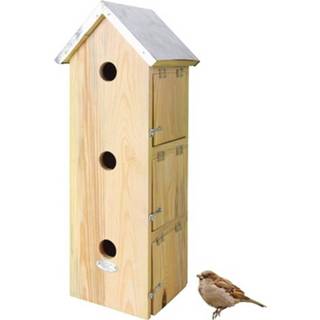👉 Vogelhuisje houten hout multikleur Vogelhuisje/nestkastje Mussenvilla/mussenflat 51 Cm - Tuindecoratie Vogelnest Nestkast Vogelhuisjes 8720147028966