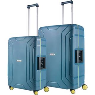 👉 Kofferset polypropyleen blauw Carryon Steward Tsa - 2 Delige Trolleyset Met Vaste Sloten Ijsblauw 8717253523461