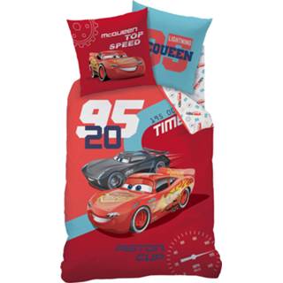 👉 Dekbedovertrek rood katoen Disney Cars Competition - Eenpersoons 140 X 200 Cm 3272760463716