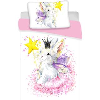 👉 Dekbedovertrek wit katoen baby's Animal Pictures Bunny White - Baby 100 X 135 Cm Multi 8592753016831