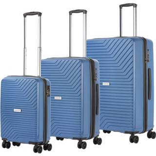 👉 Kofferset blauw polypropyleen Carryon Transport -Trolleyset Met Okoban - Ykk Usb 8717253524062