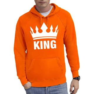 👉 Hoodie oranje synthetisch XL mannen Kroon Met King / Hooded Sweater Heren - Koningsdag Kleding 8719538893214