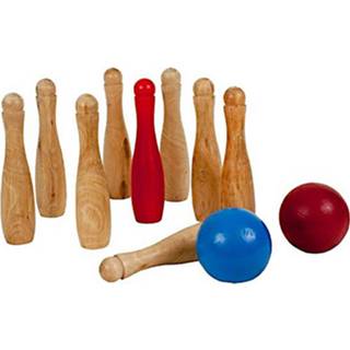 👉 Houten hout multikleur Outdoor Play Bowlingset 11-delig 8712051045719