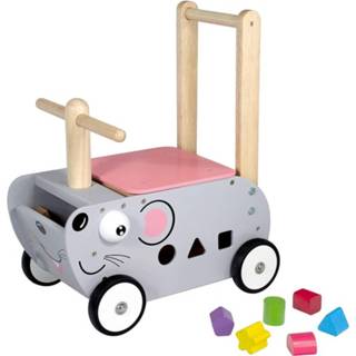 👉 Duwwagen grijs hout I'm Toy Loop- En Muis Junior 45 Cm 8850714879605