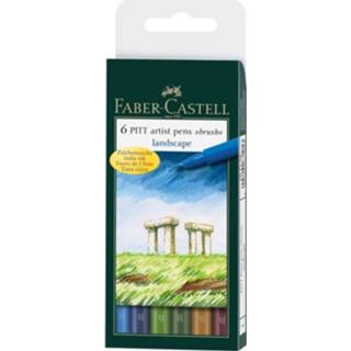 👉 Tekenstift multikleur Faber-castell Pitt Artist Pen 6-delig Etui Landscape 4005401671053