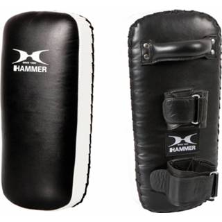 👉 Stootkussen zwart wit leer leder Hammer Boxing Thai Pad Zwart/wit - 4005251850387