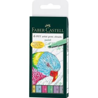 👉 Tekenstift pastel multikleur Faber-castell Pitt Artist Pen Brush Etui A 6 Stuks 4005401671633