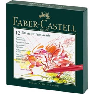 👉 Tekenstift multikleur Faber-castell Pitt Artist Pen Brush 12-delig Studiobox 4005401671466