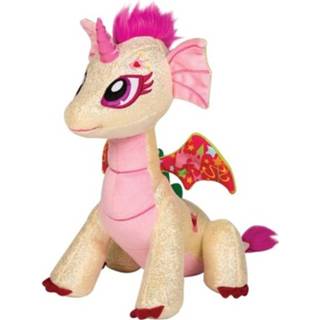 👉 Knuffel beige roze polyester multikleur Beige/roze Draak Glitter Fairy 25 Cm 8719538658837