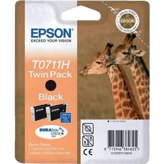 👉 Zwart Epson T0711h Twin Pack Cartridge 8715946384825