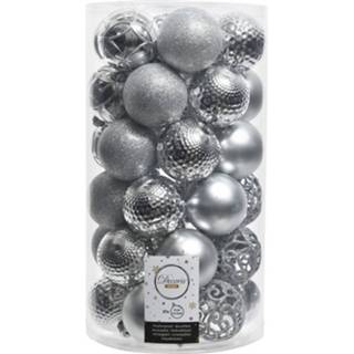 👉 Kerstbal zilveren kunststof plastic zilver zilverkleurig 37x Kerstballen 6 Cm - Mix Onbreekbare Kerstboomversiering 8719538392267