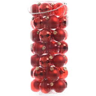 👉 Kerstbal transparant glas rood Glans-mat-transparant 60mm Kerstrood Ksd 8716128925966