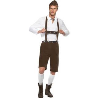 👉 Lederhosen bruine synthetisch bruin mannen Oktoberfest - Voor Heren Bierfeest Kostuum 48-50 (M) 8719538493117