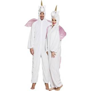 👉 Verkleedpak wit polyester Eenhoorn Dieren Onesie/kostuum Voor Volwassenen - Unicorn S/m (Max. 165 Cm) 8719538806276