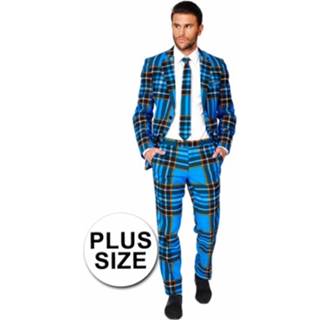 👉 Synthetisch multikleur mannen Grote Maten Heren Pak Schotse Print 56 (3xl) 8718719273180