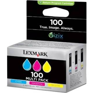 👉 Lexmark 100 3-pack Kleur Cartridge 734646329392