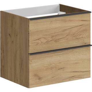 👉 Wastafelonderkast eiken hout Allibert Santiago Olav 2 Lades Soft Close 60x55x46 cm 3588560349649