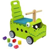 👉 Duwwagen groen hout I'm Toy Loop/duwwagen Krokodil - 8850714876307