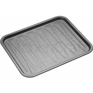 👉 Bakvorm metaal zwart Platte / Bakplaat Rechthoekig Geperforeerd, 39cm X 31,5cm - Masterclass 5028250140951