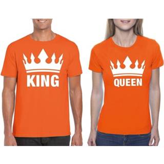 👉 Shirt katoen oranje Koningsdag Koppel King & Queen T-shirt O 8719538449237