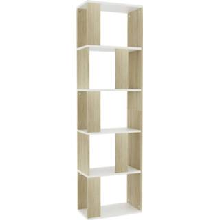 👉 Boekenkast wit steigerhout multikleur Vidaxl Boekenkast/kamerscherm 45x24x159 Cm Spaanplaat En Sonoma 8719883672748