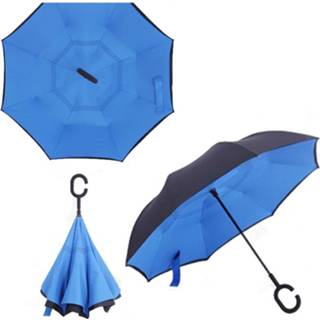 👉 Paraplu blauw nylon Dubbellaagse Omkeerbare - Effen 8719748305941