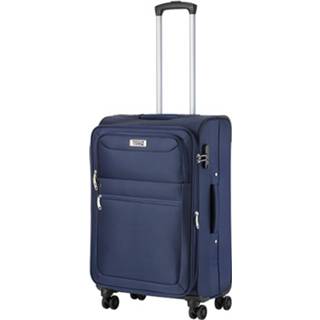 👉 Reiskoffer blauw polyester Travelz Softspinner Tsa - Trolley 67cm Met Dubbele Wielen 8717253617887
