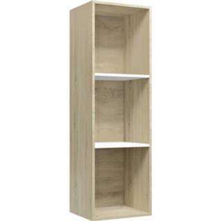 👉 Spaanplaat wit steigerhout bruin Vidaxl Boekenkast/tv-meubel 36x30x114 Cm En Eikenkleur 8719883673011