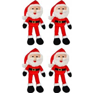 👉 Pluche rood 4x Kerst Decoratie Kerstmannen Pop Van 41 Cm - Kerstdecoratie Poppen 8720147546569