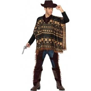 👉 Verkleedkostuum polyester bruin mannen Cowboy Verkleed Kostuum Met Poncho Voor Heren - Carnavalskleding Voordelig Geprijsd M/l 8719538825963