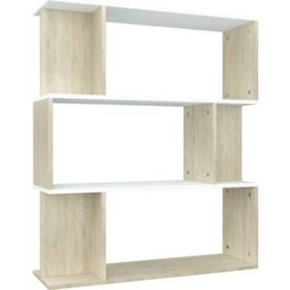 👉 Boekenkast wit steigerhout multikleur Vidaxl Boekenkast/kamerscherm 80x24x96 Cm Spaanplaat En Eikenkleur 8719883672472