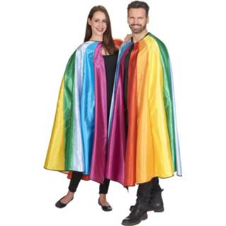 👉 Mantel polyester multikleur mannen Regenboog Verkleed Cape Voor Volwassenen - Gekleurde Carnaval/gay Pride 122 Cm 8720147183665